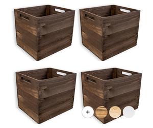 Creative Deco 4 cajas de madera Kallax, 33 x 37 x 33 cm