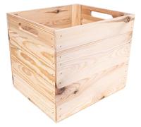 Creative Deco 4 x Cajas de madera natural Kallax, 33 x 37 x 33 cm