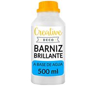 Creative DECO 500 ml Barniz Manualidades para Pintura Acrílica Brillante | Botella de Acabado de Superficies a Base de Agua | Laca Incolora Permanente | Uso Interior y Exterior Decoupage, Bricolaje