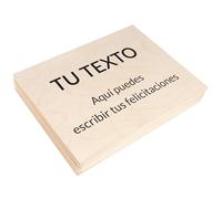Creative DECO A4 Caja Madera con Tapa Personalizada con Texto | Regalo | 34 x 25,3 x 5,3 cm | Documentos Decoración Papeles Cartas Almacenaje Decoupage Herramientas Objetos de Valor Juguetes Navidad