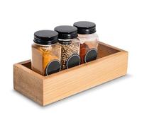 Creative DECO Bandeja Decorativa de Almacenaje de Madera | 22 x 9 x 5 cm | Caja Cesta Cajita Organizadora | Madera de Haya | Organizador para Objetos de Pequeños Especias Frascos Cajones Cocina Baño