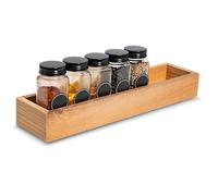 Creative DECO Bandeja Decorativa de Almacenaje de Madera | 36 x 9 x 5 cm | Caja Cesta Cajita Organizadora | Madera de Haya | Organizador para Objetos de Pequeños Especias Frascos Cajones Cocina Baño