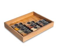 Creative DECO Bandeja Decorativa de Almacenaje de Madera | 36x28x5 cm | Caja Cesta Cajita Organizadora | Madera de Haya | Organizador para Objetos de Pequeños Especias Frascos Cajones Cocina Baño