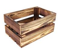 Creative DECO Caja de Madera Flameada | 30 x 20 x 15 cm | Cesta de Madera Estilo Vintage con Efecto Quemado | Ideal para Almacenaje Regalo Decoración Bricolaje Manualidades | Herramientas