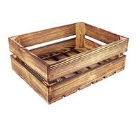 Creative DECO Caja de Madera Flameada | 40 x 30 x 15 cm | Efecto Quemado | Cesta de Madera Estilo Vintage | Almacenaje Regalo Fruta Decoración Bricolaje Manualidades | Juguetes Herramientas