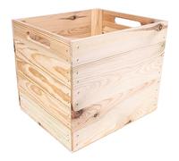 Creative DECO Caja de Madera Natural Compatible con Estantes Kallax | 33x37x33cm | Cesta Decorativa con Asas | Cajón para Almacenaje Regalo Decoración Bricolaje Manualidades | Documentos Juguetes