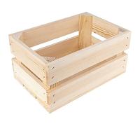 Creative DECO Caja de Madera Natural Decorativa | 30 x 20 x 15 cm | Cesta de Madera Ideal para Almacenaje Regalo Fruta Decoración Bricolaje Manualidades | Documentos Juguetes Herramientas