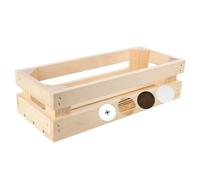 Creative DECO Caja de Madera Natural Decorativa | 34 x 14 x 9 cm | Cesta de Madera Ideal para Almacenaje Regalo Fruta Decoración Bricolaje Manualidades | Documentos Juguetes Herramientas