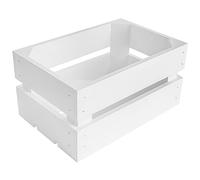Creative DECO Caja de Madera Natural Decorativa Blanca | 30 x 20 x 15 cm | Cesta de Madera Ideal para Almacenaje Regalo Fruta Decoración Bricolaje Manualidades | Documentos Juguetes Herramientas