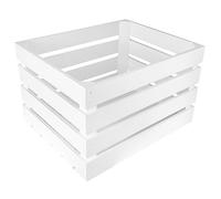 Creative DECO Caja de Madera Natural Decorativa Blanca | 50 x 40 x 30 cm | Cesta de Madera Ideal para Almacenaje Regalo Fruta Decoración Bricolaje Manualidades | Documentos Juguetes Herramientas