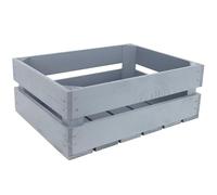 Creative DECO Caja de Madera Natural Decorativa Gris | 40 x 30 x 15 cm | Cesta de Madera Ideal para Almacenaje Regalo Fruta Decoración Bricolaje Manualidades | Documentos Juguetes Herramientas