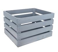 Creative DECO Caja de Madera Natural Decorativa Gris | 50 x 40 x 30 cm | Cesta de Madera Ideal para Almacenaje Regalo Fruta Decoración Bricolaje Manualidades | Documentos Juguetes Herramientas
