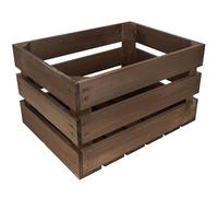 Creative DECO Caja de Madera Natural Decorativa Marrón | 40 x 30 x 23 cm | Cesta de Madera Ideal para Almacenaje Regalo Fruta Decoración Bricolaje Manualidades | Documentos Juguetes Herramientas
