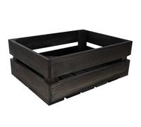 Creative DECO Caja de Madera Natural Decorativa Negra | 40 x 30 x 15 cm | Cesta de Madera Ideal para Almacenaje Regalo Fruta Decoración Bricolaje Manualidades | Documentos Juguetes Herramientas