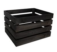 Creative DECO Caja de Madera Natural Decorativa Negra | 50 x 40 x 30 cm | Cesta de Madera Ideal para Almacenaje Regalo Fruta Decoración Bricolaje Manualidades | Documentos Juguetes Herramientas