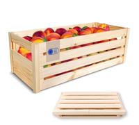 Creative DECO Caja de Madera para Montar | 68 x 29,5 x 4,5 cm | Fácil de Ensamblar sin Herramientas | Cesta para Fruta, Verdura, Juguetes | Contenedor Organizador para Regalos, Almacenaje