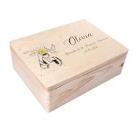 Creative DECO Caja Regalo Personalizada Primera Comunión para Niños y Niñas | Caja de Memoria de Madera| Personalizado - Cáliz y Paloma | Impreso | Personalizadas para Niño y Niña | Personalizados