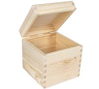 Creative DECO Cuadrada Caja Madera para Decorar | 16 x 16 x 16 cm (+/- 1cm) | con Tapa | Decoración Decoupage | Navidad Almacenaje de Documentos Objetos de Valor Juguetes Herramientas