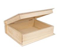 Creative DECO Grande Caja Libro Madera para Decorar | 24 x 19 x 7,5 cm | con Tapa | Decoracion Almacenaje Herramientas Navidad Decoupage | Perfecta para Documentos Objetos de Valor Juguetes