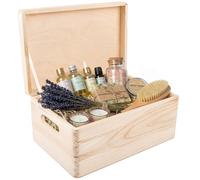 Creative DECO Grande Caja Madera Decorativa | Con Tapa y Asas 30x20x14 cm | (+/-1cm) | Almacenaje Documentos, Juguetes, Herramientas | Cofre Decorar Regalo Decoupage Navidad | EN BRUTO SIN LIJAR