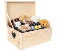 Creative DECO Grande Caja Madera Decorativa | con Tapa y Asas Corazón | 30 x 20 x 14 cm (+/-1cm) | Almacenaje Documentos, Juguetes Pascua | Cofre Decorar Regalo Decoupage | EN BRUTO SIN LIJAR