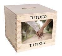 Creative DECO Hucha de Madera Personalizada con Texto y Foto para Monedas
