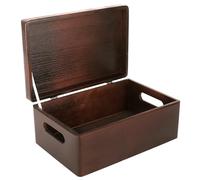 Creative DECO Marrón Grande Caja Madera Decorativa Almacenaje | Con Tapa y Asas | 30x20x14cm (+/-1cm) | Cofre Decorar Regalo Decoupage | Juguetes, Documentos, Objetos de Valor, Herramientas