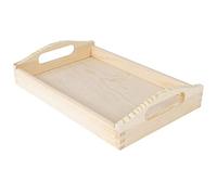 Creative Deco Pequeña Bandeja de Madera con Asas Decorativa 30x20x6,3 cm | Rectangular | Bandeja para Servir Llevar Desayuno Comida Cafe y Postres Decoración de Cocina, Salón y Comedor