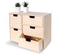 Caja de madera Creative Deco Mini con 5 cajones, 36 x 20 x 28,5 cm