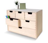Caja de madera Creative Deco Mini con 6 cajones, 42 x 20 x 28,5 cm
