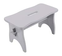 Creative Deco Taburete Gris Madera Bajo Banco 38 x 19 x 21 cm | Reposapiés