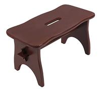 Creative Deco Taburete Marrón Madera Bajo Banco 38 x 19 x 21cm | Reposapiés