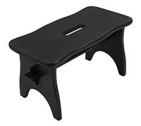 Creative Deco Taburete Negro Madera Bajo Banco 38 x 19 x 21cm | Reposapiés