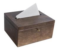 Creative DECO Tarjetas de Boda Caja Madera Marrón | Cerradura y Llave