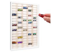 Creative Deco: vitrina de madera blanca para coches - 90, 80 x 51 x 5,5 cm
