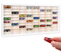 Creative Deco: vitrina de madera blanca para coches de colección - 80, 80 x 41 x 5,5 cm