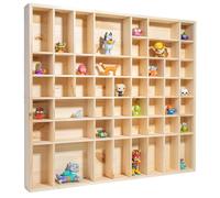 Creative DECO Vitrina Expositora Coleccionista | 51 Compartimentos | 52 x 46 x 5 cm | Estantería de Madera para Miniaturas, Figuritas, Joyería, Objetos de Valor, Juguetes Pequeños