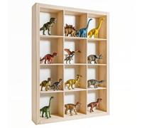 Creative DECO Vitrina Expositora Coleccionista Madera | 12 Compartimentos | 35x26x5,5 cm | Expositor Dedales | Estantería para Miniaturas Figuritas Joyería Objetos de Valor Juguetes Pequeños