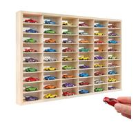 Creative DECO Vitrina Expositora Coleccionista Madera | 54 Compartimentos | Ajustables | 60x40x4,5cm | Expositor Dedales | Estantería Horizontal para Miniaturas Figuritas Joyería Juguetes Pequeños