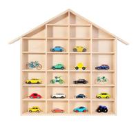 Creative DECO Vitrina Expositora Coleccionista para Coches de Colección en | Forma de Casa | 26 Compartimentos | 56x50x3,5 cm (+/- 1 cm) | Expositor Dedales | para Joyería Objetos de Valor Juguetes