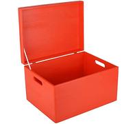 Creative DECO XXL Roja Grande Caja Madera Decorativa Almacenaje 40x30x24cm