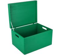 Creative DECO XXL Verde Grande Caja Madera Decorativa Almacenaje | Con Tapa y Asas | 40 x 30 x 24 cm (+/-1cm) | Cofre Decorar Regalo Decoupage | Juguetes, Documentos, Objetos, Herramientas