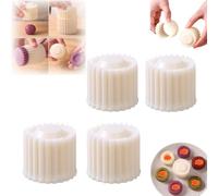 Creative Double Ended Pastry Mold, Round Hand-Press Mooncake Mold，4pc | Food-Grade ABS Material, 2-Pattern Design, Household Pastry DIY Mold, for Decorative, Festive Baking Project or Diy at Home
