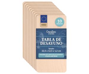 Creative Home 10 x Tabla Cortar Cocina de Madera Aceitada 22,5x12,5x1,2cm
