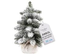 Creative Home Árbol de Navidad Artificial con Nieve | Tamaño 30 cm | Cono Pino Pequeño Miniatura | para Mesa Escritorio Oficina | Interior Exterior | Regalo Decoración Personalizada Navideña