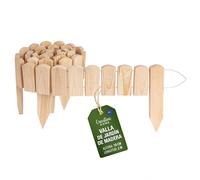 Creative Home Bordura Jardín Exterior de Madera 2m x Altura 10 cm Natural | Borde de Césped para Clavar Tipo Rollborder | Valla de Jardín Flexible | Delimitador Separador de Parterres y Huerto