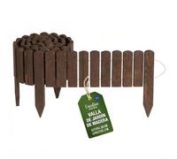 Creative Home Bordura Jardín Exterior de Madera 2m x Altura 20 cm Marrón | Borde de Césped para Clavar Tipo Rollborder | Valla de Jardín Flexible | Delimitador Separador de Parterres y Huerto