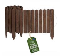 Creative Home Bordura Jardín Exterior de Madera 2m x Altura 30 cm Marrón | Borde de Césped para Clavar Tipo Rollborder | Valla de Jardín Flexible | Delimitador Separador de Parterres y Huerto