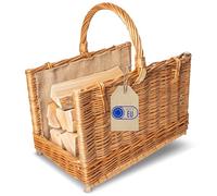 Creative Home Cesta de Mimbre para Almacenar Leña con Asa 45x30x47cm