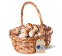 Creative Home Cesta de Mimbre Pascua Pequeña con Asa Marrón | 30x27x24cm | (+/-1cm) | Ligera | Regalo Picnic Plantas Almacenaje Decoración | Tejida a Mano | Natural | Multiuso, Práctica y Duradera